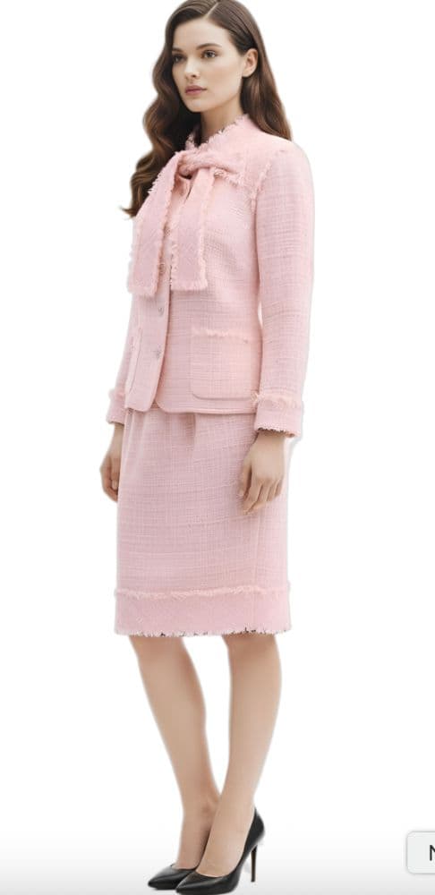 Chanel Tweed Suit Set With Tie - Image 2