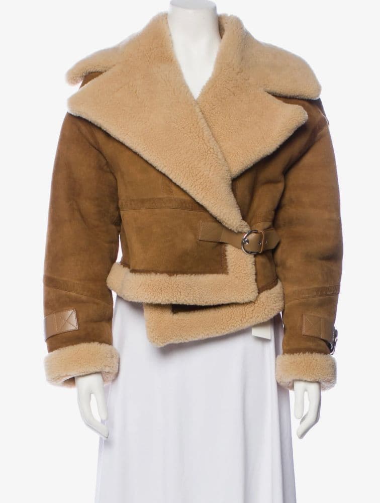 Shoreditch Ski Club Suede Shearling Winter Coat Jacket - Image 1