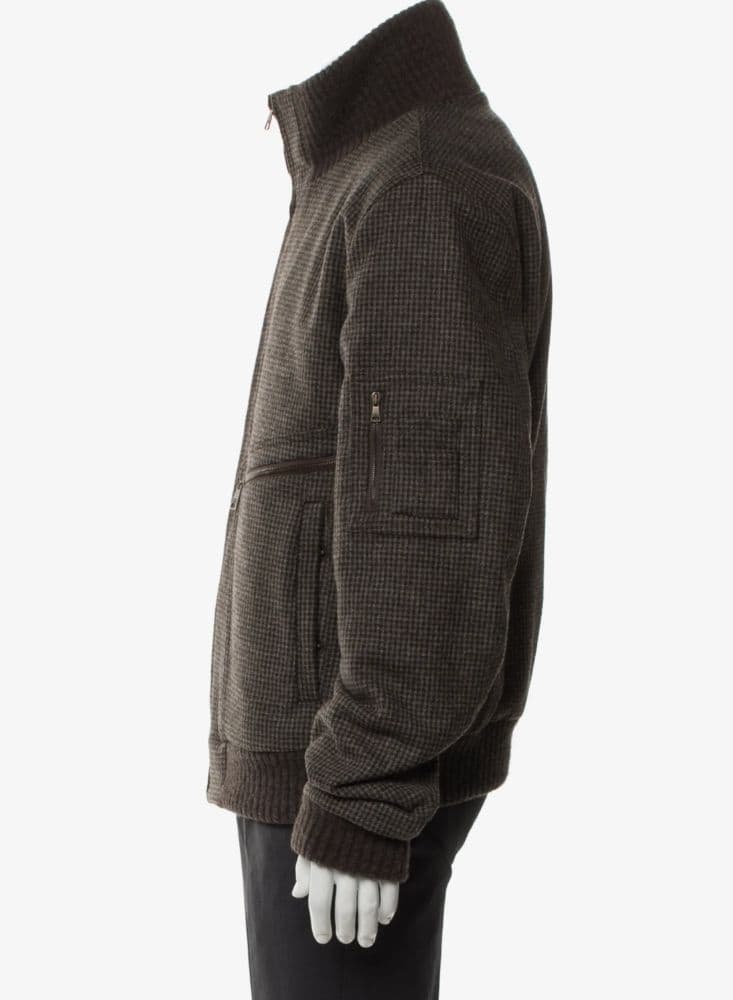 Dolce & Gabbana Wool Houndstooth Print Bomber Jacket - Image 2