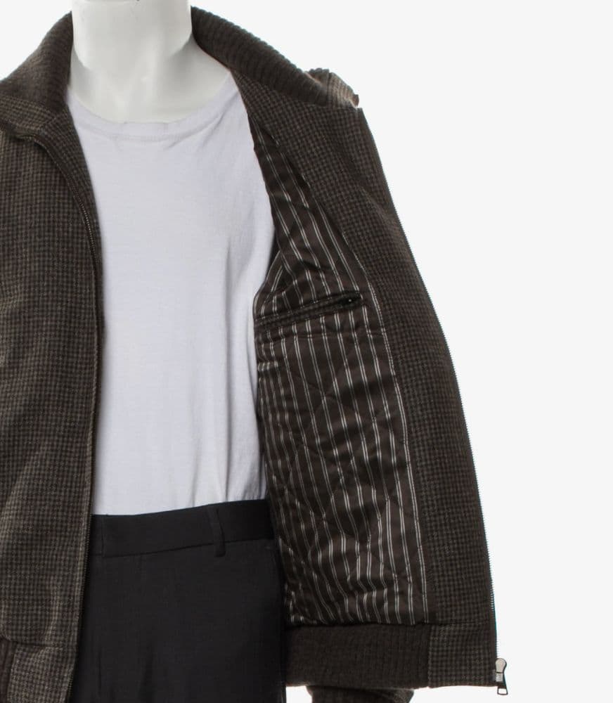 Dolce & Gabbana Wool Houndstooth Print Bomber Jacket - Image 4