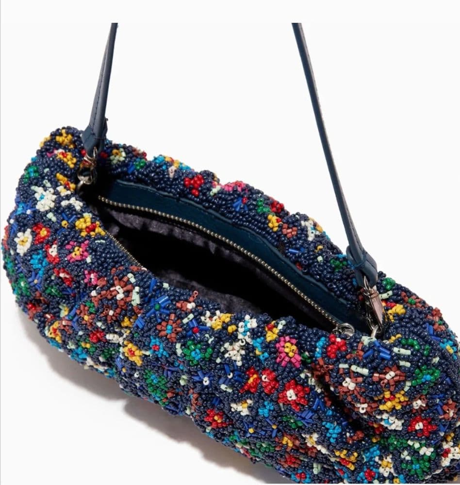 Staud Beaded Bean Bag - Multicolor Flower Market Convertible Clutch - Image 2