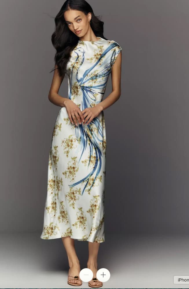 Mock Neck Midi Slip Dress - Image 1
