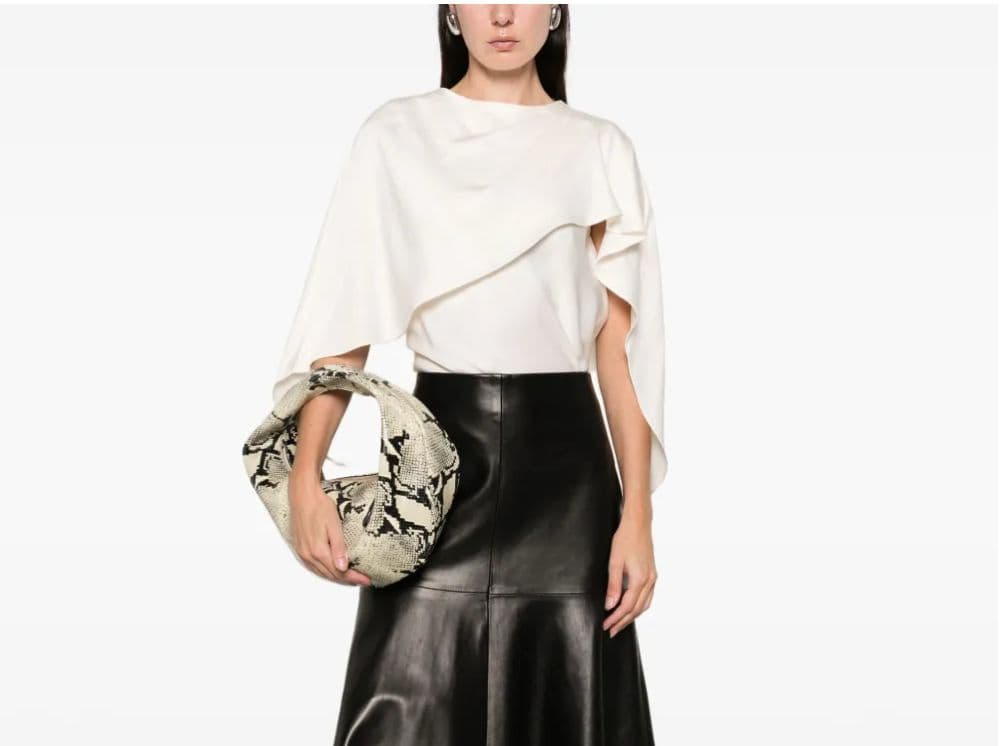 Simkhai Eliora Silk Cape Top Ivory/White - Image 1