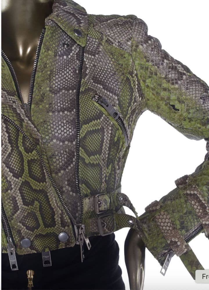 Burberry Snakeskin Moto Leather Jacket - Image 6