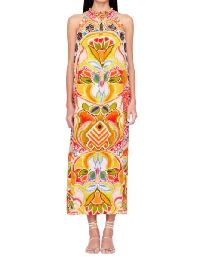 Elena Sleeveless Dress In Tango Mosaic In Multi - Image 2
