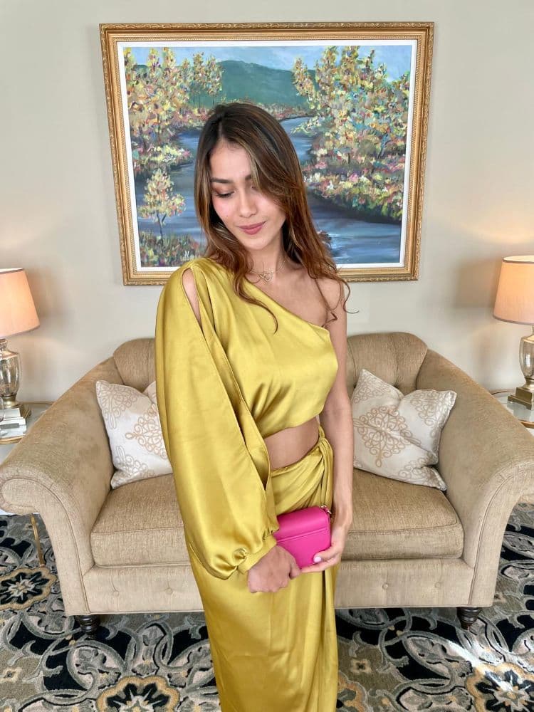 Zara Satin Dress - Lemon - Image 5