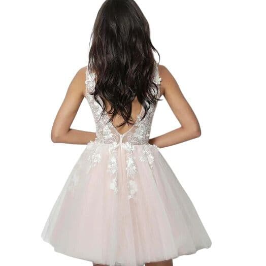 Jovani Floral Lace Mini Dress 63987 - Image 2