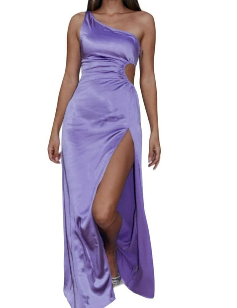 Runaway Satin One Shoulder Cutout Lakota Maxi Gown - Image 1