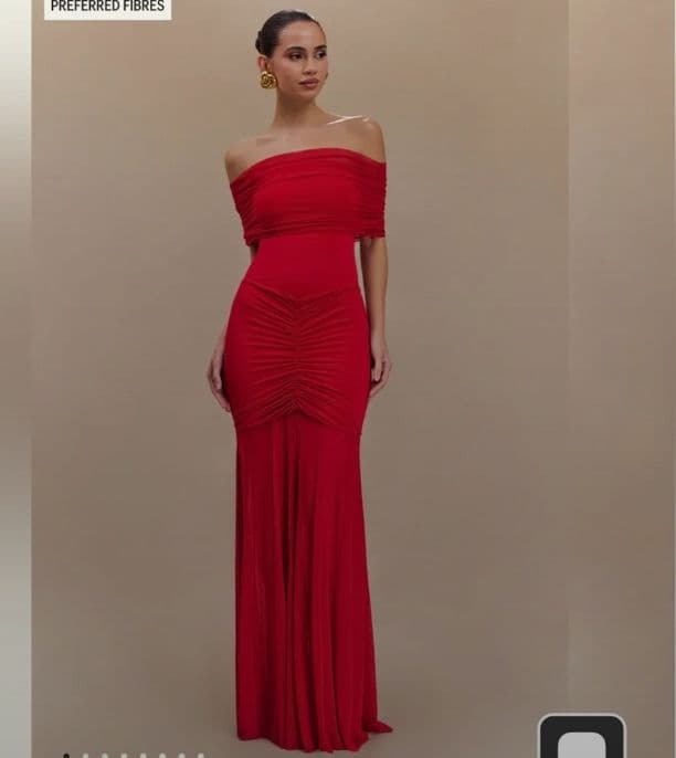 Meshki Strapless Dress in Ruby Small - Image 1