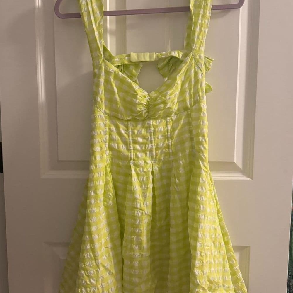 For Love & Lemons Women's Green and Yellow Dress - Image 5