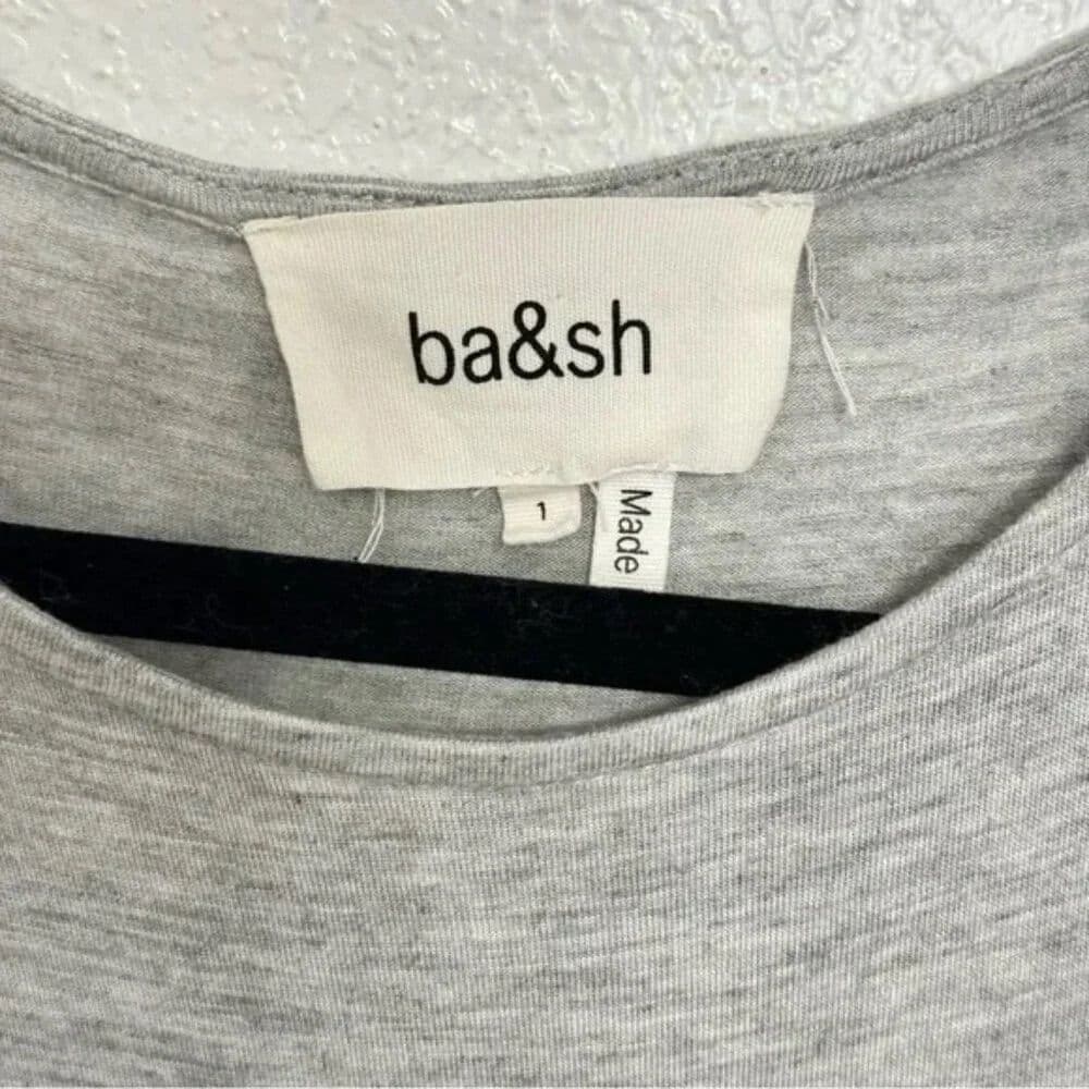 Ba&sh Tisha twisted t-shirt midi dress grey size 1 (US 4) - Image 3