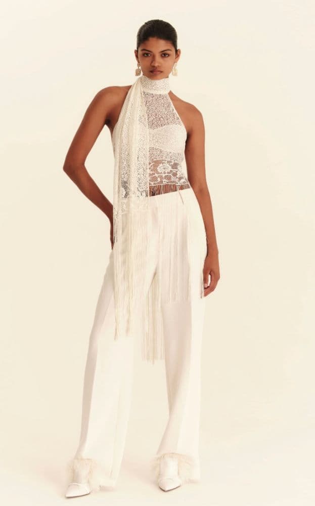 LENY Elara Fringe Halter - Ivory Cream - Image 4