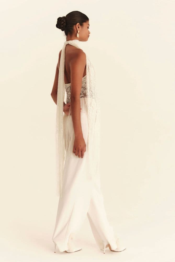 LENY Elara Fringe Halter - Ivory Cream - Image 2