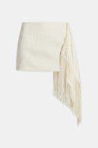 BOA. Satin Jacquard Mini Skirt with Fringing - Image 2