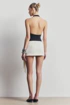 BOA. Satin Jacquard Mini Skirt with Fringing - Image 3