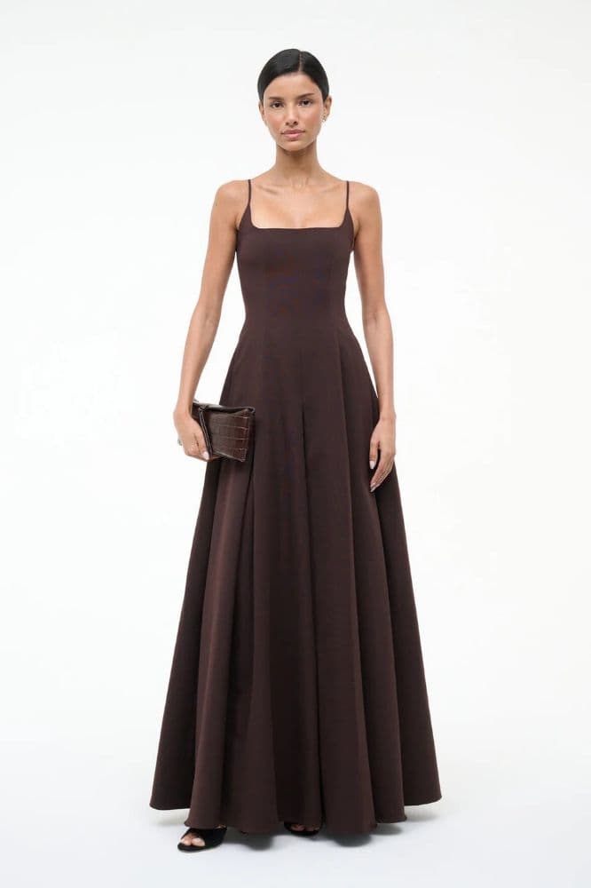 Staud Joy Maxi Dress | Earth (Brown) | Size 4 - Image 1