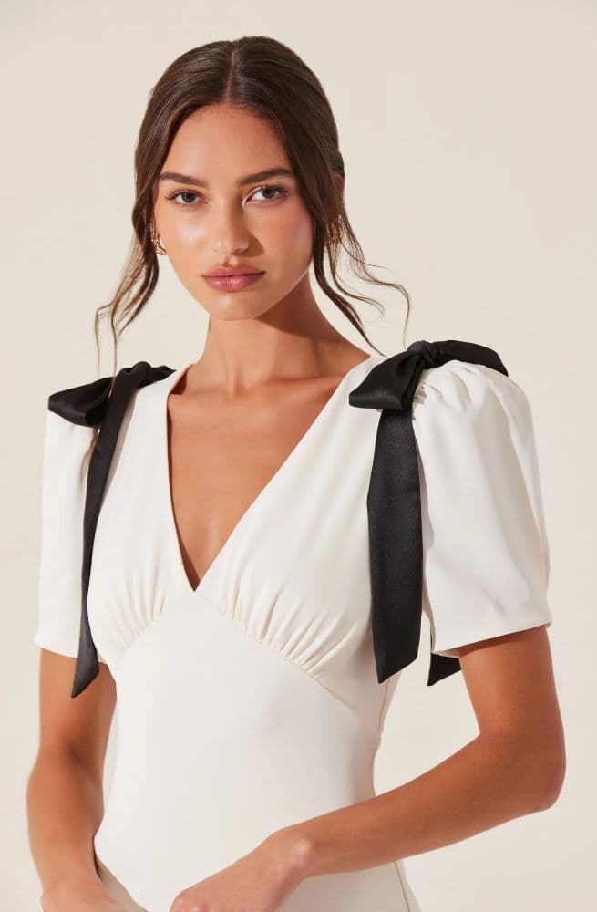 ASTR the Label Ciela Bow Puff Sleeve Dress - Image 1