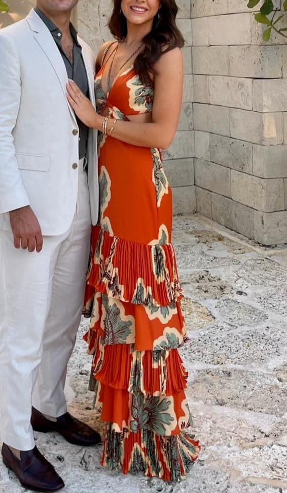 Johanna Ortiz Orange Dress - Image 2