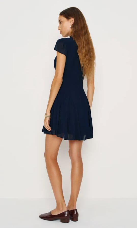Reformation Maven Mini Dress in Navy - Image 2