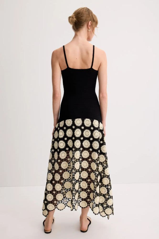 Drop Waist Crochet Midi Dress - Image 1
