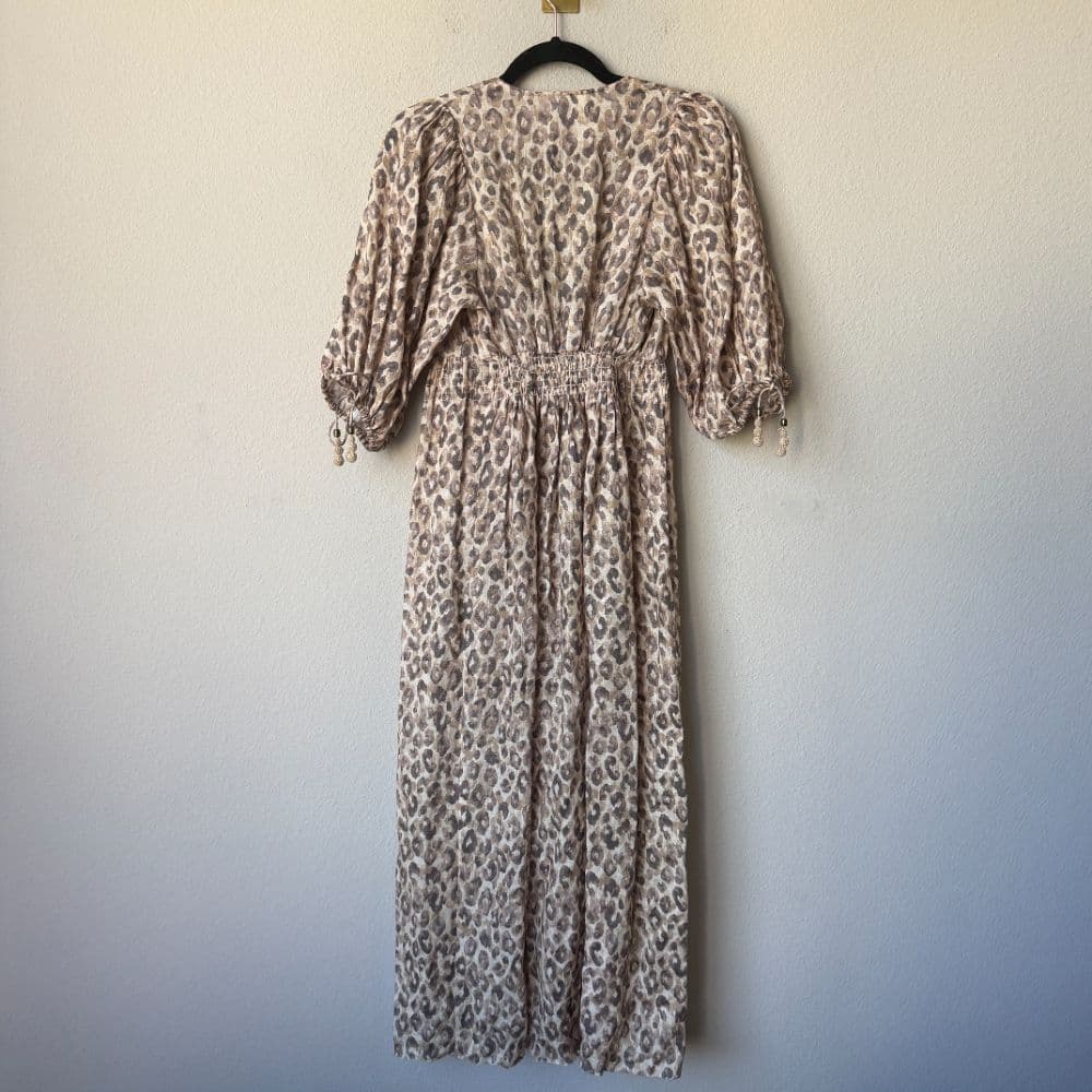 Zimmermann Melody Leopard Print Linen Midi Dress - Image 4