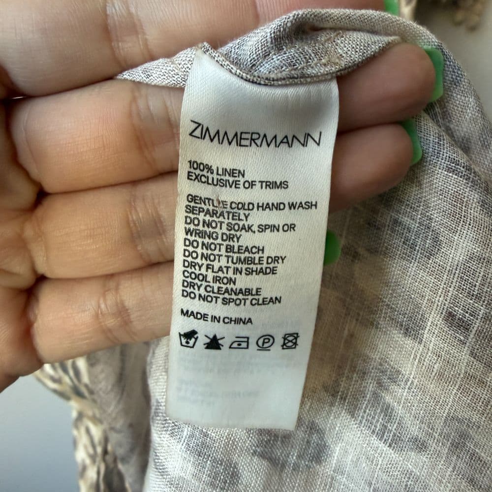 Zimmermann Melody Leopard Print Linen Midi Dress - Image 3