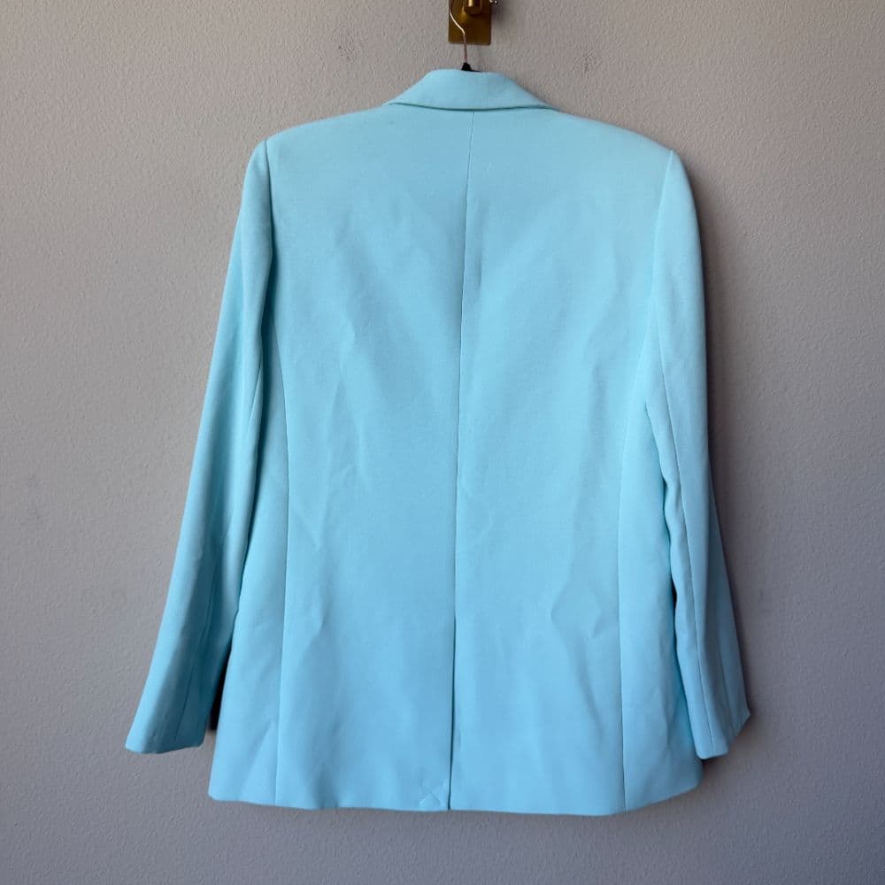 Alice + Olivia Justine Roll Cuff Blazer in Light Blue - Image 6