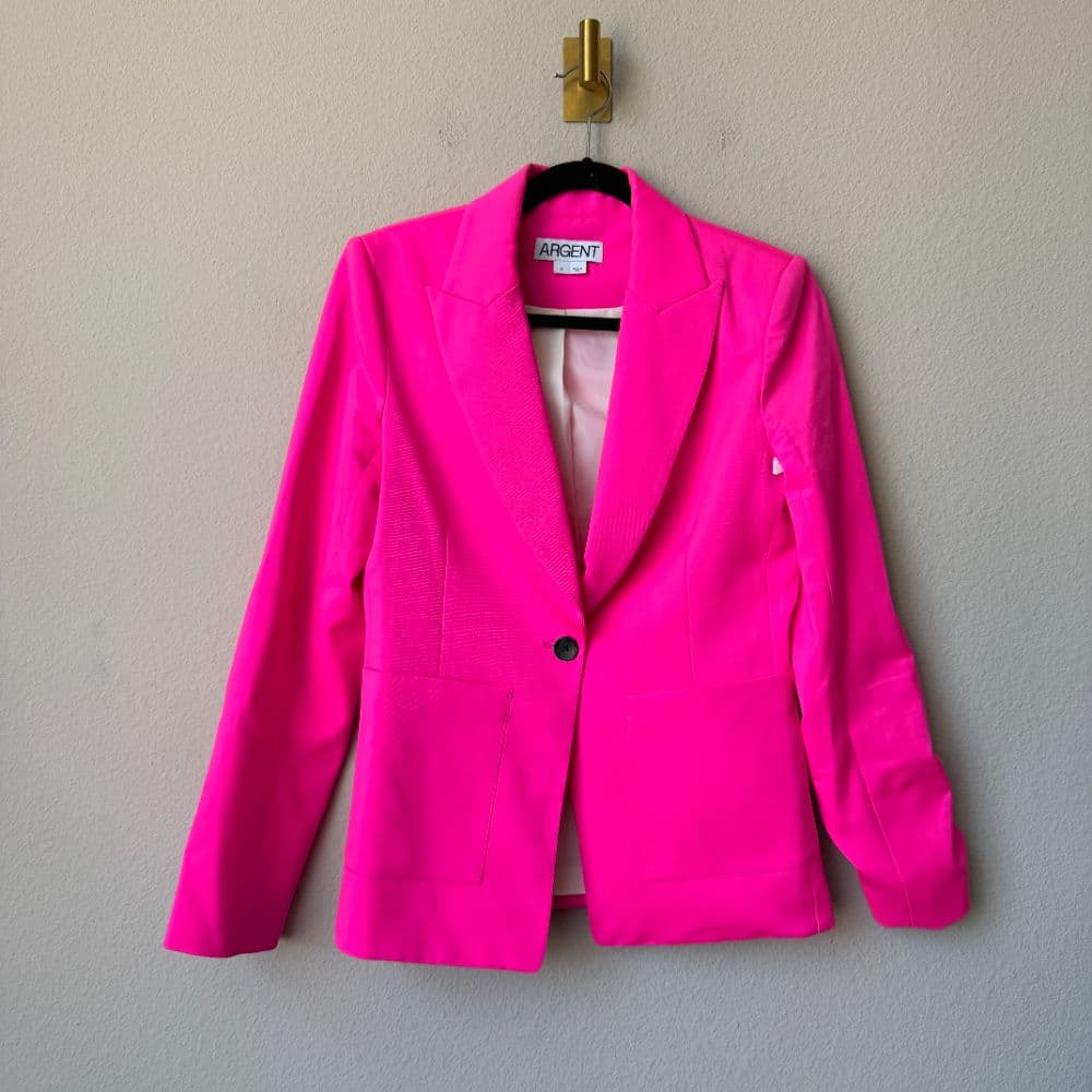 ARGENT Supermajority Hot Pink Seasonless Wool Blazer - Image 2