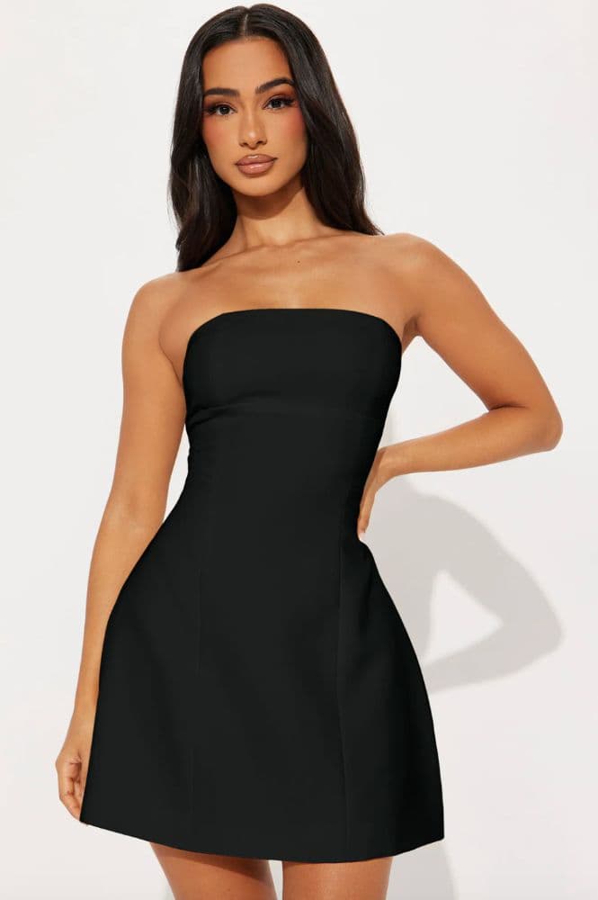 Cartwright Strapless Black Mini Dress - Image 1