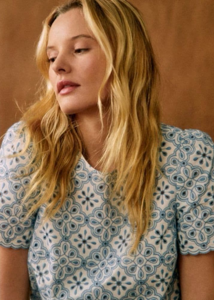 Sezane Annabelle Floral Eyelet Blouse - Image 3