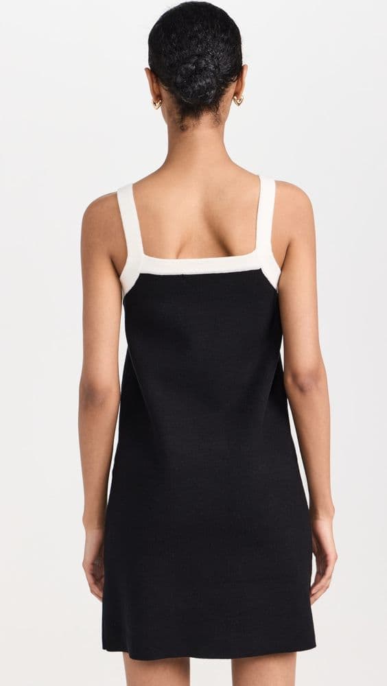 English Factory Gold Buttons Black Knit Mini Dress - Image 3