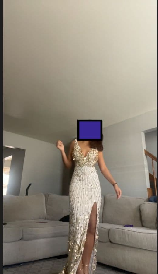 size: 00 Sherri Hill #54912 White/Gold - Image 2