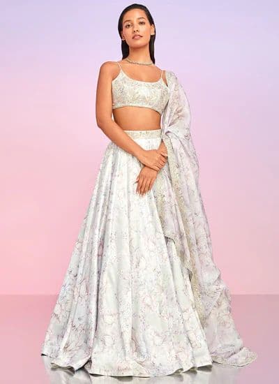 Dusty Lilac Floral Lehenga Set — Indian Wedding Guest Look - Image 4