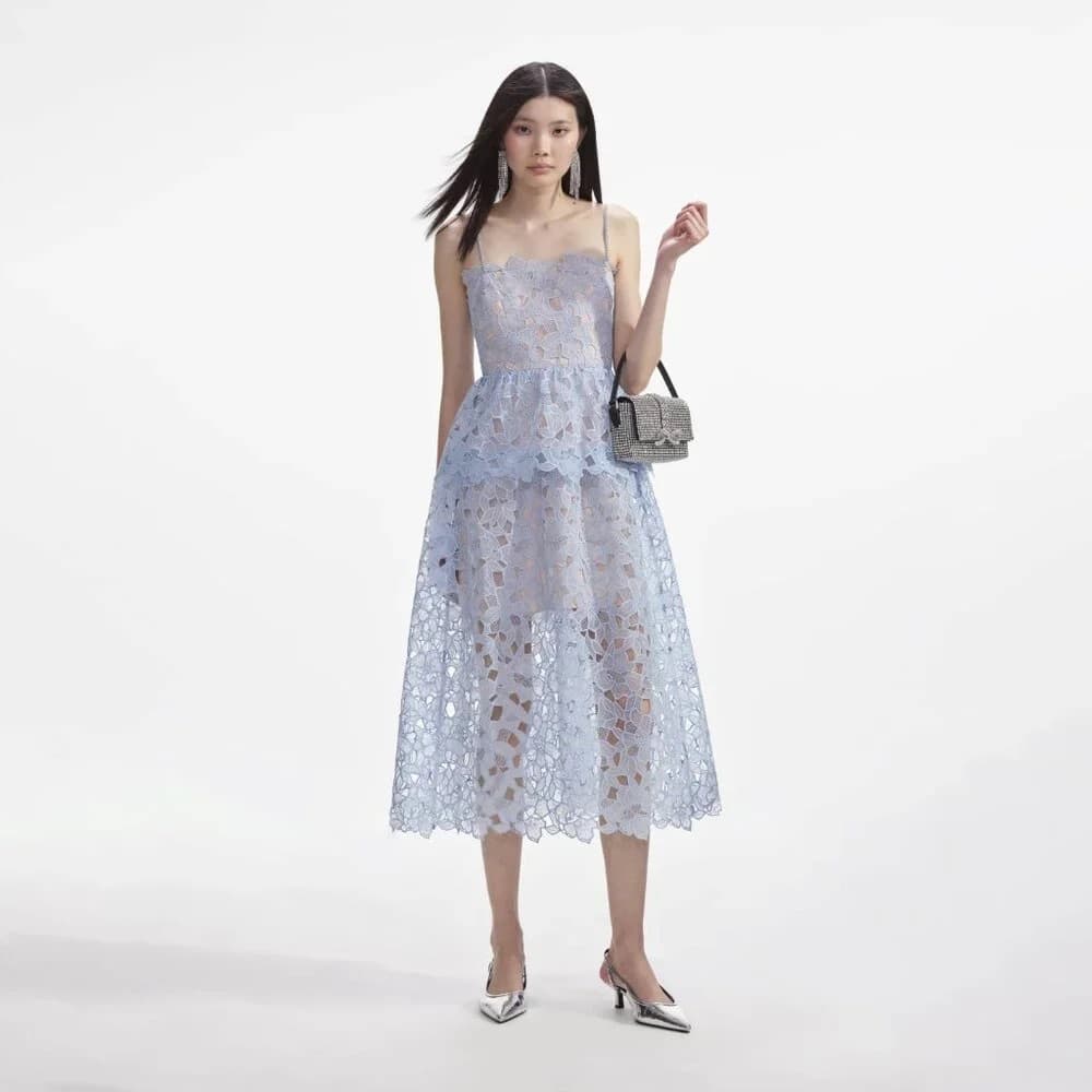 Self-Portrait Floral-Lace Midi Dress - Image 2