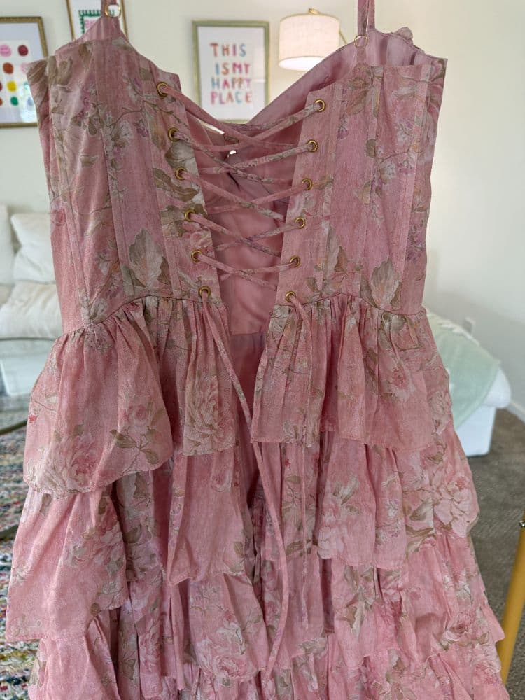 Pink ruffle V Chapman Josephine Dress - Image 6
