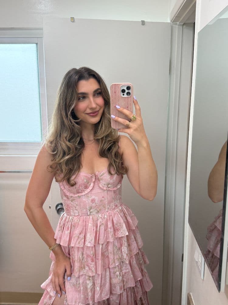 Pink ruffle V Chapman Josephine Dress - Image 4