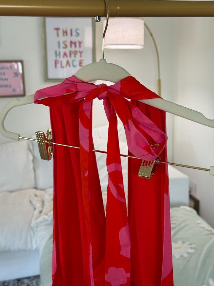 Staud orange and pink hawaiian midi dress - Image 6