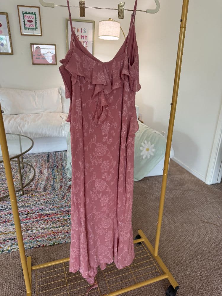 Pink floral zara dress with ruffles - Image 2