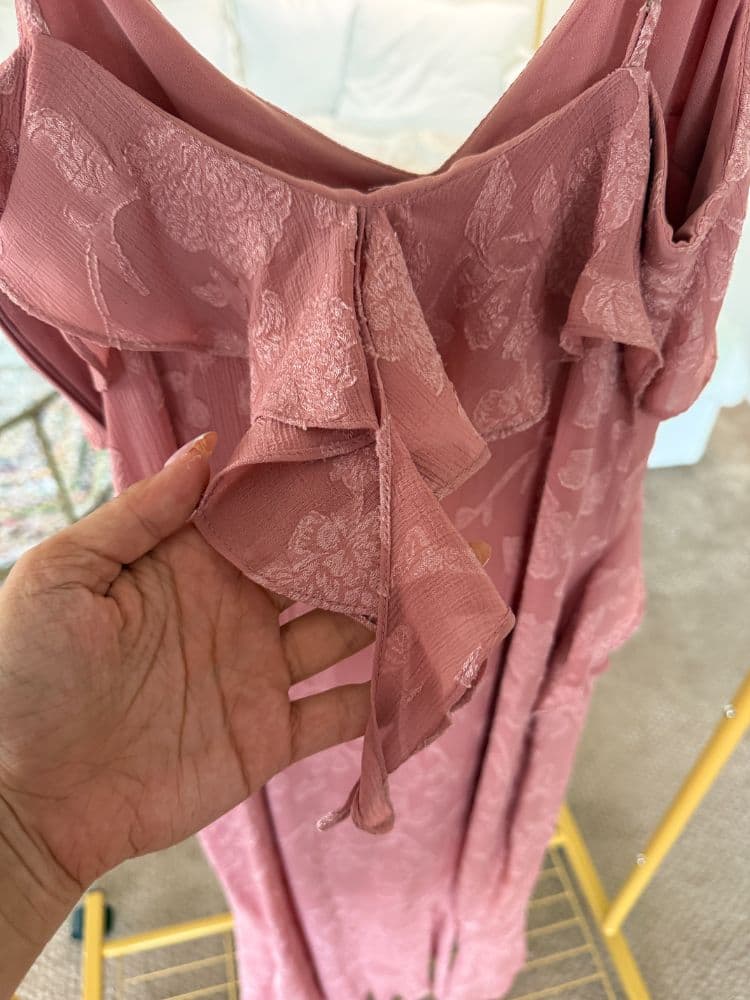 Pink floral zara dress with ruffles - Image 3
