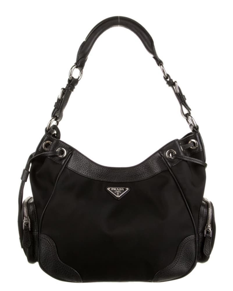 *VINTAGE* Prada Nylon Black Hobo Shoulder Bag - Image 2
