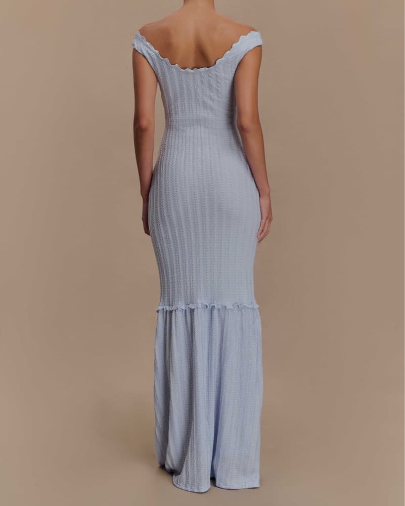 Elegant Ruffle-Trim Bodycon Dress - Image 1