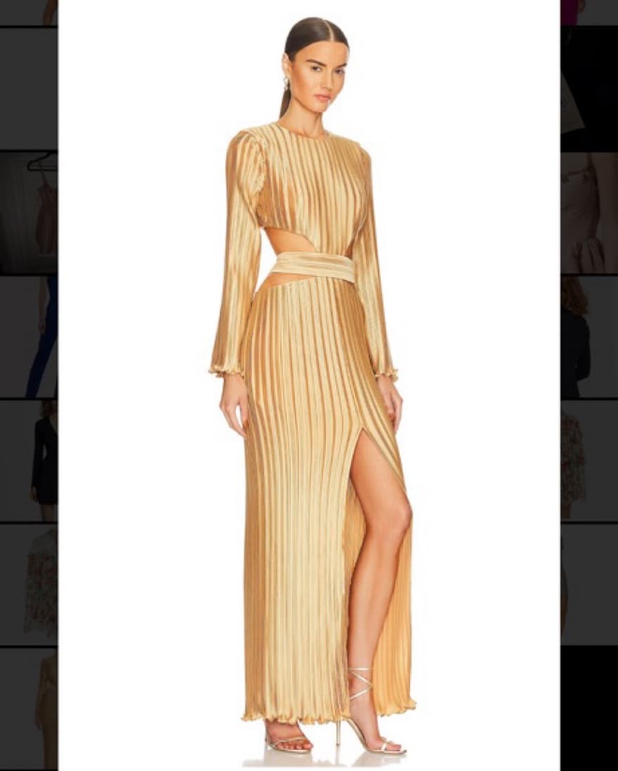 gold Gown Cut Out Detail - Image 2