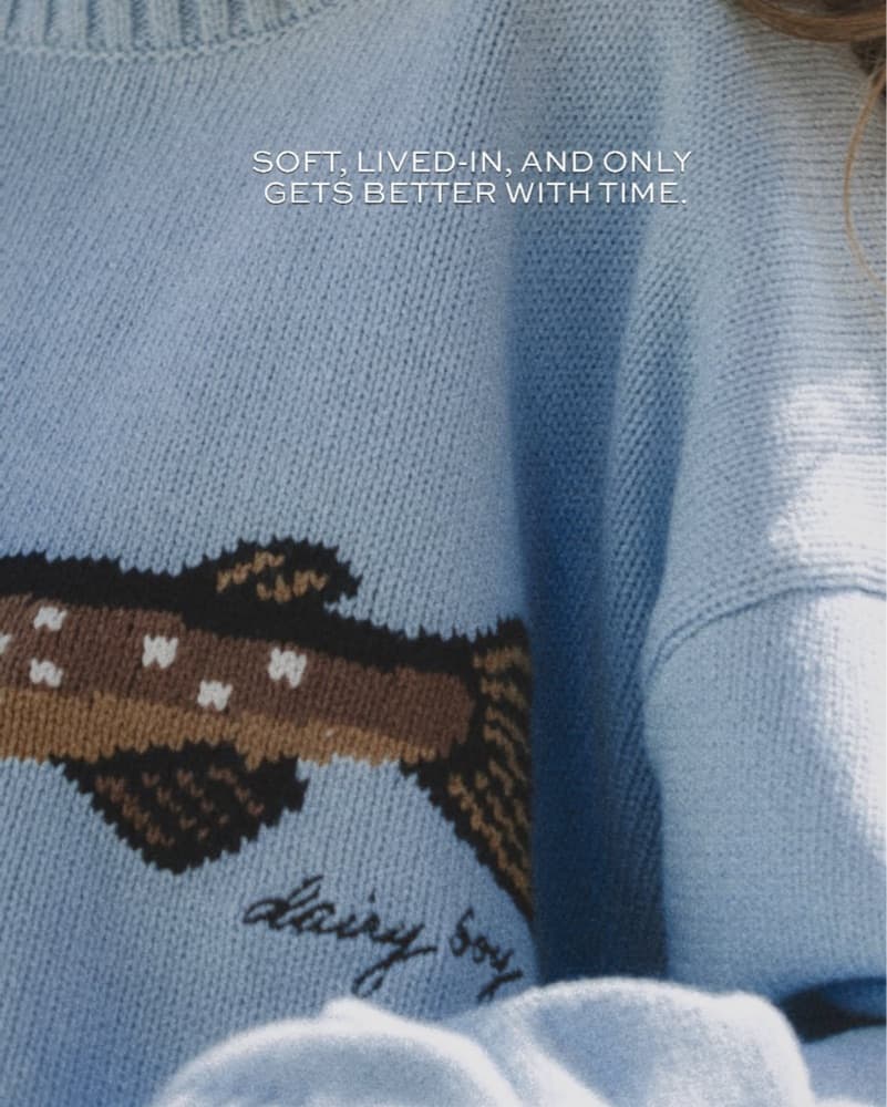 Dairy Boy Fish Cotton Knit Sweater - Image 4