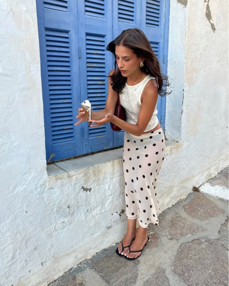 Susamusa Black And White Polka Dot Skirt - Image 1