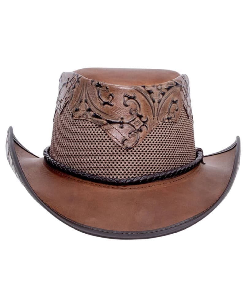 Brown Leather Cowboy Hat - Image 2
