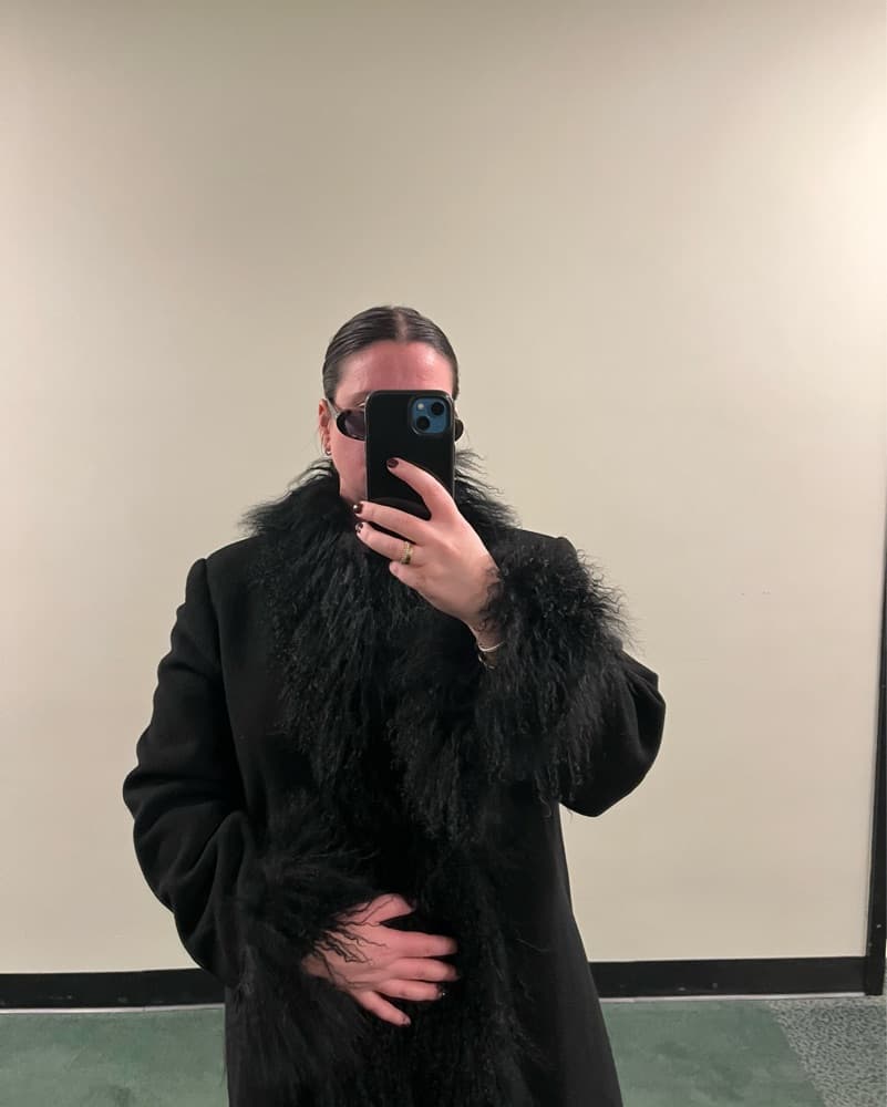 Charlotte Simon Inspired Wool Fur Coat - Image 4