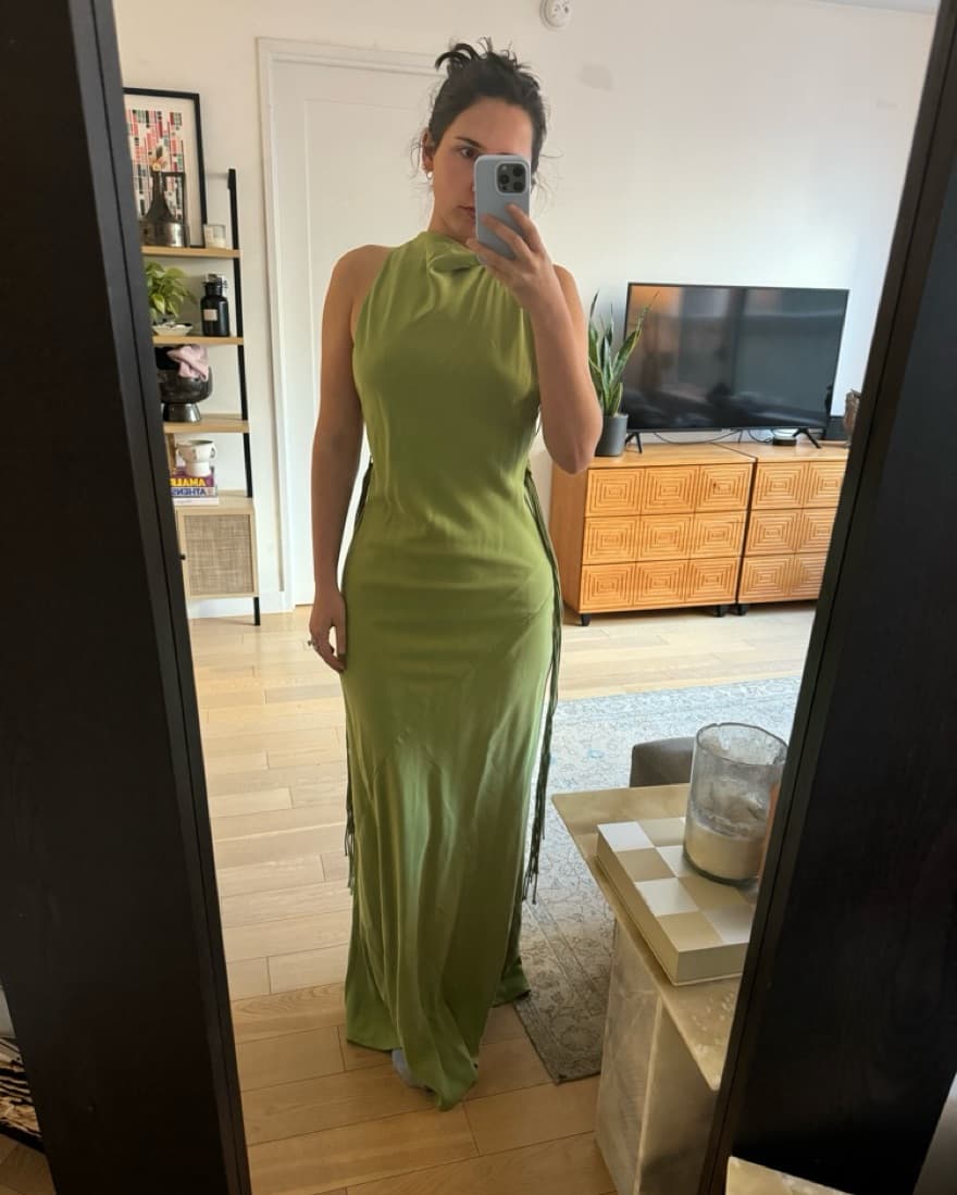 Green Sabina Cowl neck Dress - Image 2