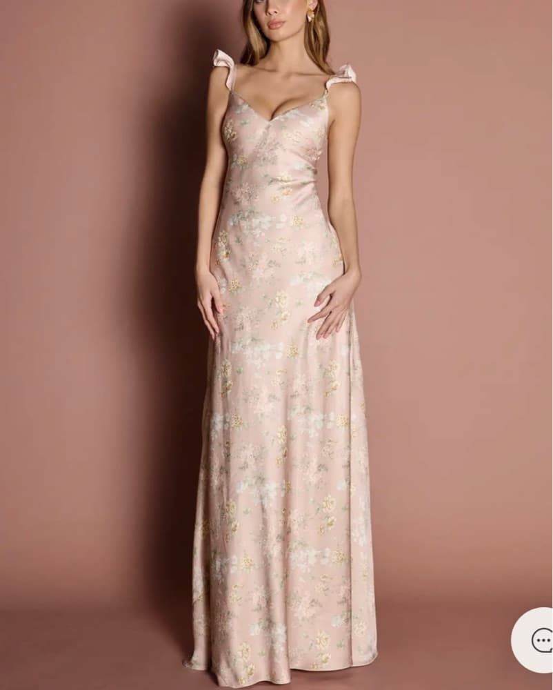 Azazie Atelier Pink Blush Floral Dress - Image 2