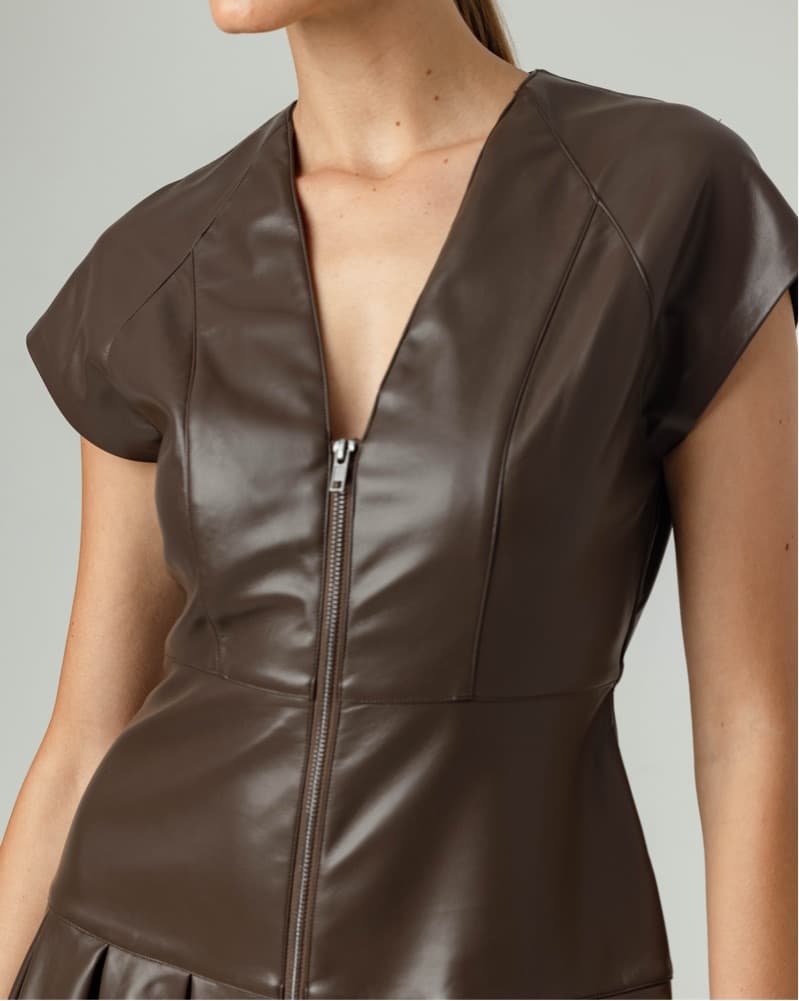 Faux Leather Taylor Dress - Image 3