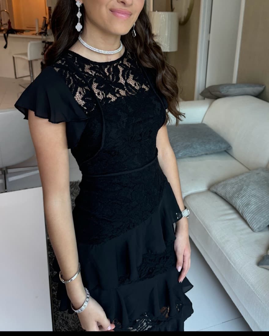 Lace Maxi Black Evening Dress/ Gown - Image 3